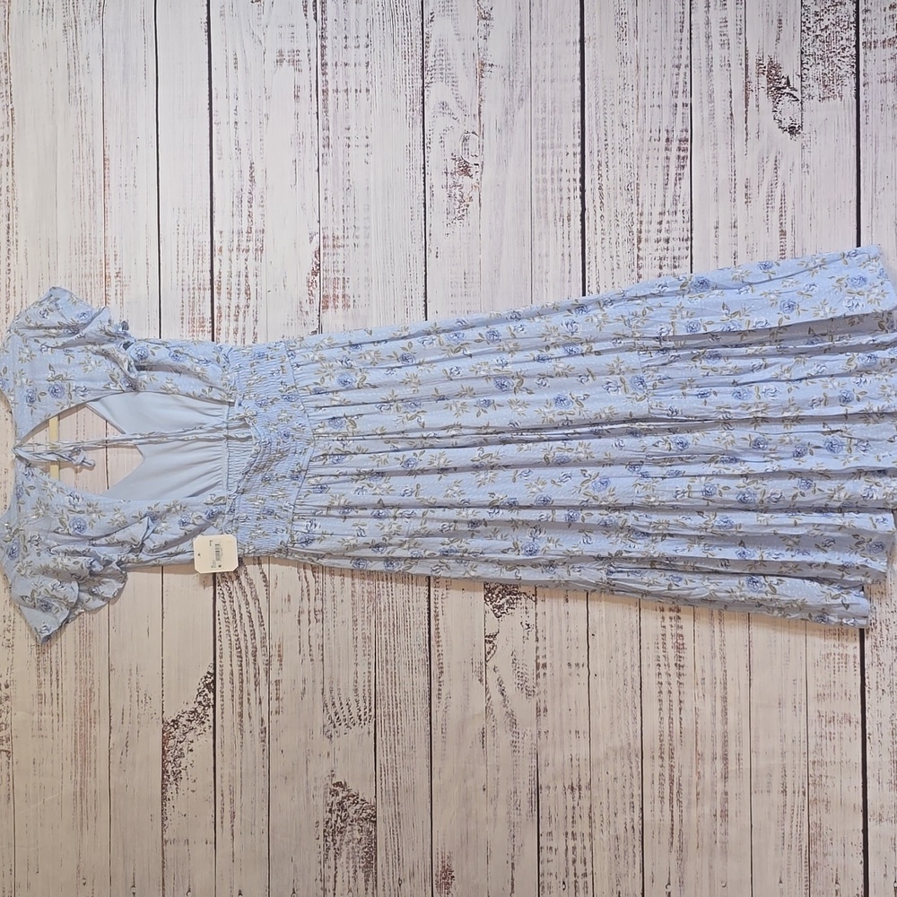 NWT Altar'd State Light Blue Floral Maxi Dress size Small - Picture 10 of 11